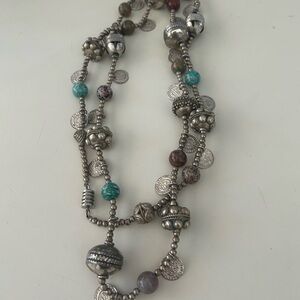 Vintage Indonesian Silver and Bead Necklace